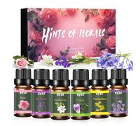 Shyllin Set de Aceites Esenciales,6X10ml, Lavanda, Rosa, Gardenia, Lirio Del Valle, Osmanto, Fresia, Aceite Aromático,Adecuado para Difusores, Humidificadores y Velas Caseras (Flores, 6x10ml)