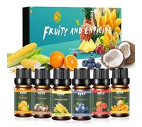 Shyllin Set de Aceites Esenciales,6X10ml, Naranja, Coco, Maíz, Arándano, Melón, Guayaba, Aceite Aromático,Adecuado para Difusores, Humidificadores y Velas Caseras