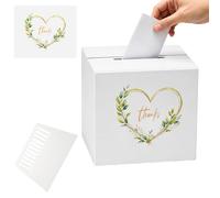 Shyllin Urna Boda con Pegatinas Transferibles y Rascador, Caja Boda DIY 21 x 21 x 21 cm, Caja para Sobres Boda Personalizable, Decoración Boda para Tarjetas, Mensajes y Regalos (Tipo 9)