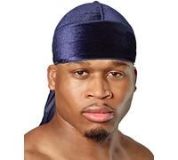 ShyneDurags Terciopelo Durag 360 Ondas, rastas y rizos, durags de Terciopelo Premium para Hombres y Mujeres, Ultra-Suave, cómodo y Moderno Accesorio Diario (Azul Oscuro)