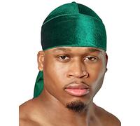 ShyneDurags Terciopelo Durag: perfecto para 360 ondas, rastas y rizos, durags de terciopelo premium para hombres y mujeres, ultra-suave, cómodo y moderno accesorio diario (Emerald Verde)