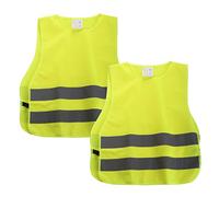 SHYOSUCCE 2pcs Chaleco Reflectante Niños, Chaleco de Seguridad Reflectante para Carrera, Ciclismo, Senderismo y Viajes Escolares(XS 45x40cm)