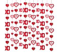 SHYOSUCCE Decoración para el día de San Valentín,guirnaldas de corazones, pancartas de corazones, decoración de fiesta para el día de San Valentín, bodas, compromisos, cumpleaños