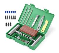 SHYOSUCCE Kit de reparación de neumáticos de 71 Piezas, Kit de reparación de neumáticos de Alta Resistencia con manómetro y Guantes para Coche, Moto, ATV, Jeep, camión