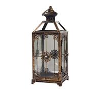 SHYPT Candelabro -Retro Hierro Linterna de la Vela, Portátil Marroquí Hierro Forjado Stained Glass Candle Holder Lámpara Colgante del Caballo Ligero