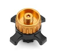 SHYSBV Adaptador de cartucho de gas para cartuchos de válvula Easy-Click/CV, transición de bayoneta a rosca de 7/16" (EN417) para hornillos de camping y lámparas de gas, color dorado, 1 unidad