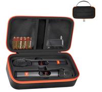 SHYSBV Carcasa para micrófono inalámbrico, funda para micrófono Bluetooth, compatible con Wireless Two & PartyBox, serie JBL - Caja de transporte para 2 micrófonos, receptores, adaptadores y