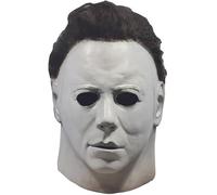 SHYSBV Máscara de Michael Myers, máscara de matanza aterradora de Halloween, máscara de terror de Halloween, máscara de cabeza completa de Halloween, cara de terror, goma de látex con pelo, accesorios