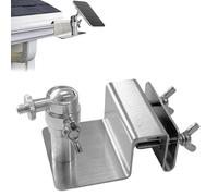 SHYSBV Soporte de canalón para panel solar Eufy, Arlo - Soporte de montaje ajustable de acero inoxidable sin taladrar, compatible con tornillo de 1/4" para videovigilancia, ideal para máxima