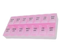 ShysTech - Pastillero semanal para 7 días, pastillero grande para píldoras, vitaminas, suplementos, medicamentos (rosa, regular)