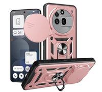 SHYXGLON Funda para Nothing Phone 3A Pro con funda para cámara deslizante, protector de cámara, magnético híbrido, resistente, funda militar a prueba de golpes para Nothing Phone 3A Pro (rosa)