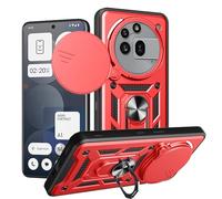 SHYXGLON Funda para Nothing Phone 3A Pro con funda para cámara deslizante, protector de cámara, magnético híbrido, resistente, funda militar a prueba de golpes para Nothing Phone 3A Pro (rojo)