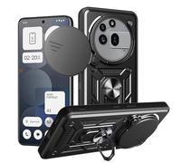 SHYXGLON Funda para Nothing Phone 3A Pro con funda para cámara deslizante, protector de cámara, magnético híbrido, resistente, funda militar a prueba de golpes para Nothing Phone 3A Pro (negro)
