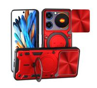 SHYXGLON Funda para ZTE Nubia Music con cubierta de cámara deslizante, protector de cámara, magnético híbrido, resistente, funda de soporte, armadura militar, a prueba de golpes, para ZTE Nubia Music