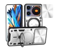 SHYXGLON Funda para ZTE Nubia Music con cubierta de cámara deslizante, protector de cámara, magnético híbrido, resistente, funda de soporte, armadura militar, a prueba de golpes, para ZTE Nubia Music