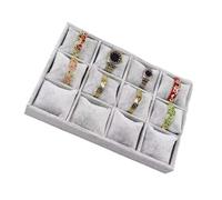 SHYYOULQE Bandeja apilable de franela para reloj con almacenamiento de 12 secciones y diseño ligero fácil de usar para exhibición de joyas, bandeja de reloj de franela, organizadores de joyas