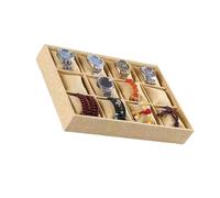 SHYYOULQE Bandeja apilable de franela para reloj con almacenamiento de 12 secciones y diseño ligero fácil de usar para exhibición de joyas, bandeja de reloj de franela, organizadores de joyas