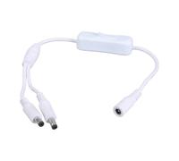 SHYYOULQE Cable divisor en Y DC5521 de 5,5 x 2,1 mm con conmutador hembra a 2 machos, extensión de alimentación para LED y CCTV de 37 cm de extensión hembra a macho