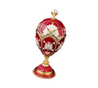 SHYYOULQE Caja de almacenamiento artística hecha a mano con diamantes de imitación de cristal, organizador de joyas hecho a mano para decoración de huevos