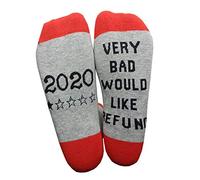 SHYYOULQE Calcetines de algodón para hombre y mujer, con texto en inglés "Very Bad Would Like Letras" impresas, novedad, casual, calcetines, calcetines peludos con agarres para mujer, rosso, Talla