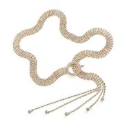 SHYYOULQE Cinturón de cintura con diamantes de imitación para vestido para mujer, cinturón de diamantes de imitación para mujer, vestido formal para niñas, Hebilla redonda dorada, Talla única