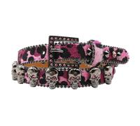 SHYYOULQE Cinturón de cintura con hebilla con tachuelas, cadena de cristal incrustado para el vientre para uso casual para mujeres y hombres, cinturón de diamantes de imitación brillantes para mujeres