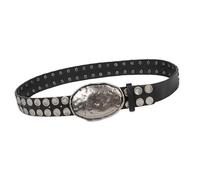 SHYYOULQE Cinturón negro punk rock para mujer, cintura ajustable con hebillas de metal, piel sintética, estilo gótico, accesorio para hombre, 102 cm, Talla única