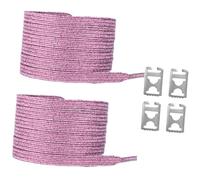 SHYYOULQE Cordones elásticos metálicos brillantes fáciles de usar que no se atan con clips metálicos ocultos para viajes, deportes y calzado diario Cordones elásticos para calzado deportivo