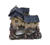 SHYYOULQE Figura decorativa de peceras chinas, refugio, cueva, paisaje, edificios antiguos, estatua de peces, camarones, paisajes, escondites de peces, cueva para acuarios