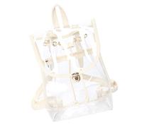SHYYOULQE Mochila transparente de PVC transparente aprobada por el estadio, escuela estudiantil para viajes, universidad, PVC, transparente, escuela para conciertos