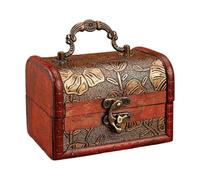 SHYYOULQE Moderno joyero con tapa de espacio de almacenamiento, elegantes organizadores de joyas, textura de madera y poliuretano, adecuado para decoración del hogar y uso diario, caja de recuerdos