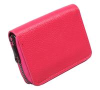 SHYYOULQE Organizador de tarjetas de crédito con bloqueo RFIDS, acordeón, tamaño compacto, de piel sintética, con cremallera, soporte para tarjetas de crédito, Red