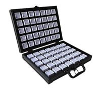 SHYYOULQE Organizadores de piedras preciosas de aleación de aluminio de tamaño portátil con diseño de cojín de esponja suave para el hogar o exposición, uso en estuche protector de joyería