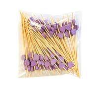 SHYYOULQE Paquete de 100 palillos de frutas para cupcakes, postres, cócteles, palillos de dientes en forma de corazón, suministros de cumpleaños, boda, palillos de frutas de madera para fiestas