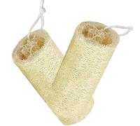 SHYYOULQE Paquete de 2 esponjas naturales de luffa para uso en la ducha, suaviza en el agua, mejora la rutina de cuidado de la piel con exfoliante eficaz y suave para la piel