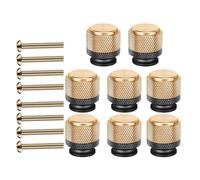 SHYYOULQE Paquete de 8 tiradores de seguridad dorados y negros con agujero central de estilo retro para cómodas, armarios y armarios, manijas de aluminio para gabinetes