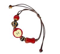 SHYYOULQE Pulsera de cerámica artística con Dije de Fruta, cordón Tejido a Mano, Regalo para jóvenes Creadores de Tendencias y Amantes del Arte, Fruta de cerámica