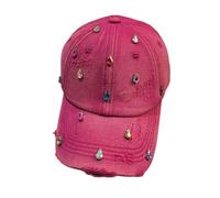 SHYYOULQE Sombreros Unisex sofisticados Sombrero dramático Tendencia callejera Temperamento Sombrero de para Estilos cotidianos Diamantes de imitación Coloridos