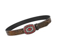 SHYYOULQE Styles - Cinturón de cintura para mujer con hebillas turquesas y correa de poliuretano con flores en relieve para eventos temáticos, decoración occidental, cinturón de cintura, Piña roja