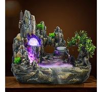 SHZICMY Iluminación de jardín en cascada, planta verde, jardín de rocas, decoración ornamental para interior, hogar, oficina, escritorio