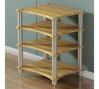 SHZYJBRY Soporte multimedia AV de 4 niveles, estantes y soportes estéreo, gabinete de componentes de video, torre de rack de audio para reproductor de DVD, consola de juegos, caja de TV, router WiFi