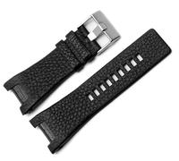 SHZZHS Correa de reloj de cuero genuino para diésel DZ4246 DZ1273b pulsera dedicada para hombre con cierre de acero inoxidable 32 * 17mm