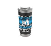 Si al principio no tienes éxito Taekwondo de High Kicks Fighter Vaso térmico de acero inoxidable de doble pared
