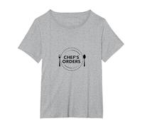 Sí Chef Chefs Ordena Cocina Autoridad Humor culinario Camiseta, Mujer Tallas Grandes, Gris Jaspeado, 1XL Grande
