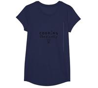 Si Chef Cocinar Obedientemente Cocina Humor Culinario Diversión Camiseta, Niñas, Azul Marino, Grande