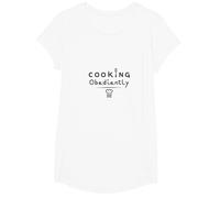 Si Chef Cocinar Obedientemente Cocina Humor Culinario Diversión Camiseta, Niñas, Blanco, Grande