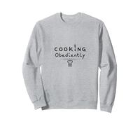 Si Chef Cocinar Obedientemente Cocina Humor Culinario Diversión Sudadera, Unisex para Adultos, Gris Jaspeado, L