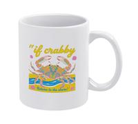 Si Crabby Regresa A La Playa Taza De Café Cerámica Tazas Con Asa Taza 330Ml Para Té Bebidas Cacao