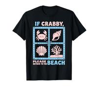 SI Crabby VUELVE A LA Playa Funny Crab Summer Camiseta