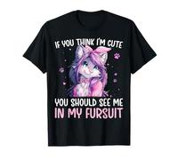Si Crees Que Soy Linda, mírame en mi Traje de Piel Furry Wolf Camiseta